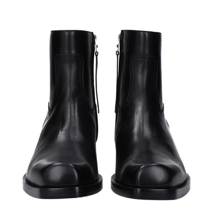 Bottines en cuir noir Versace