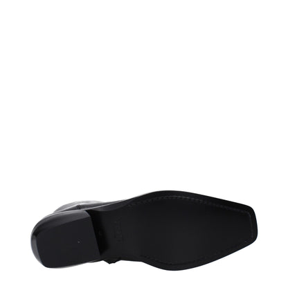 Bottines en cuir noir Versace