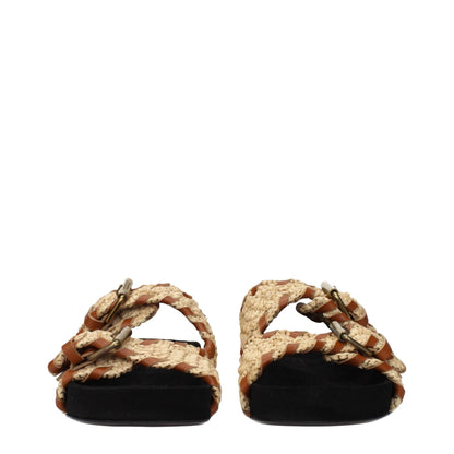 Sandales-nu-pieds en raffia beige d'Isabel Marant