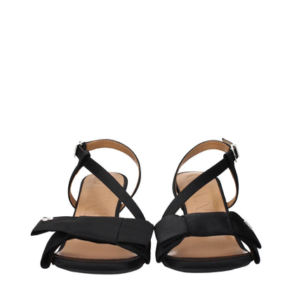 Sandales à talons aiguilles en tissu noir de Ganni