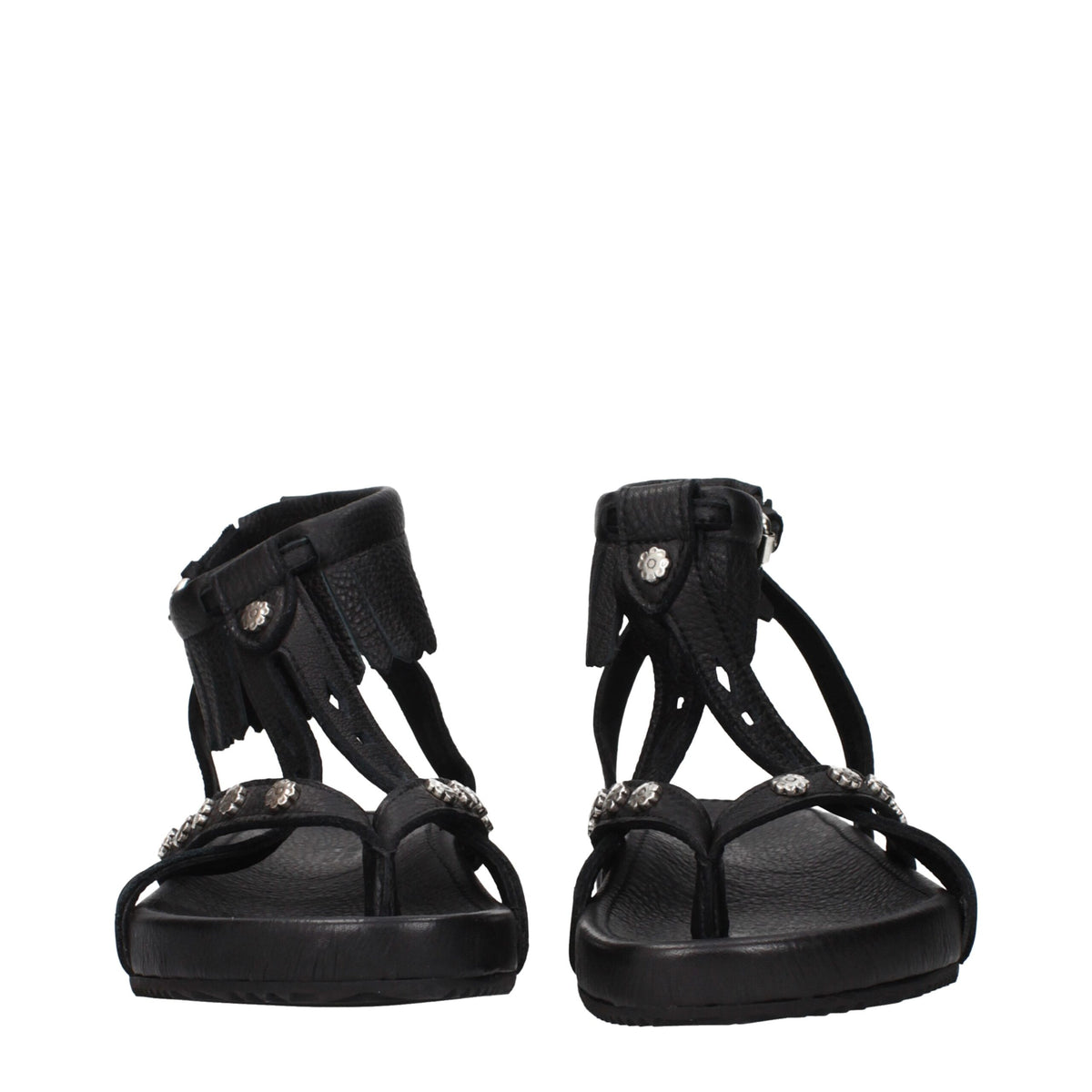 Isabel Marant Sandales Plates en Cuir Noir pour Femmes