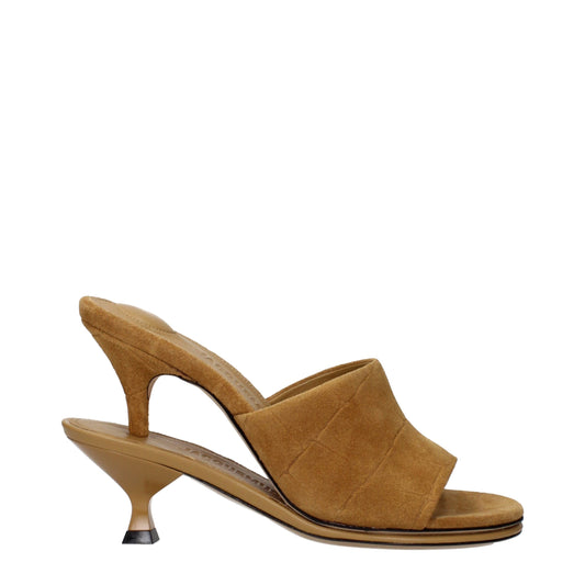 Sandales à talons aiguilles en cuir marron de Jacquemus