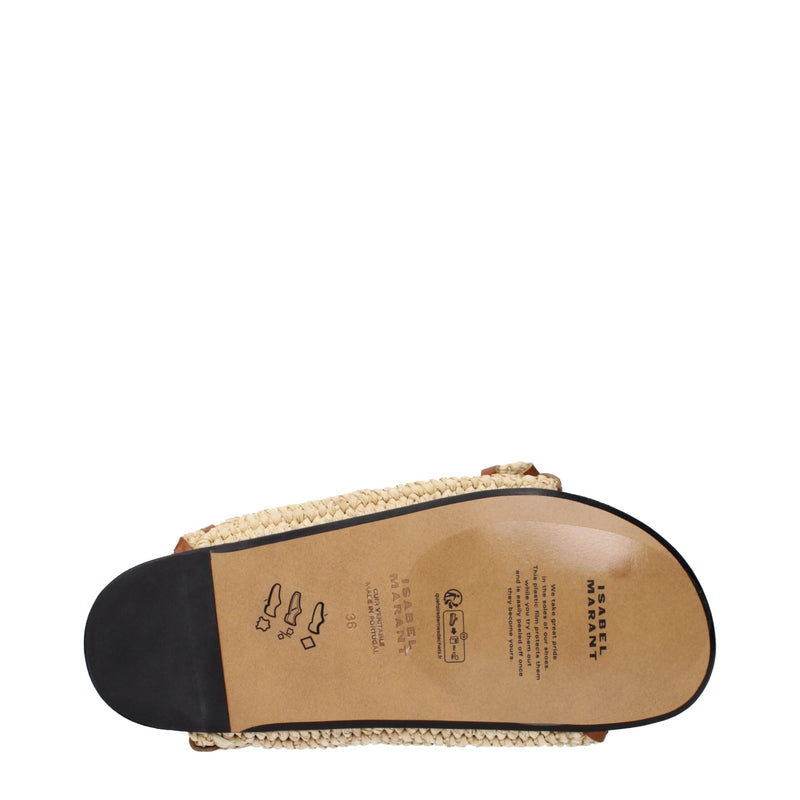 Isabel Marant Beige Raffia Slippers Sandals - Chic Comfort for Summer