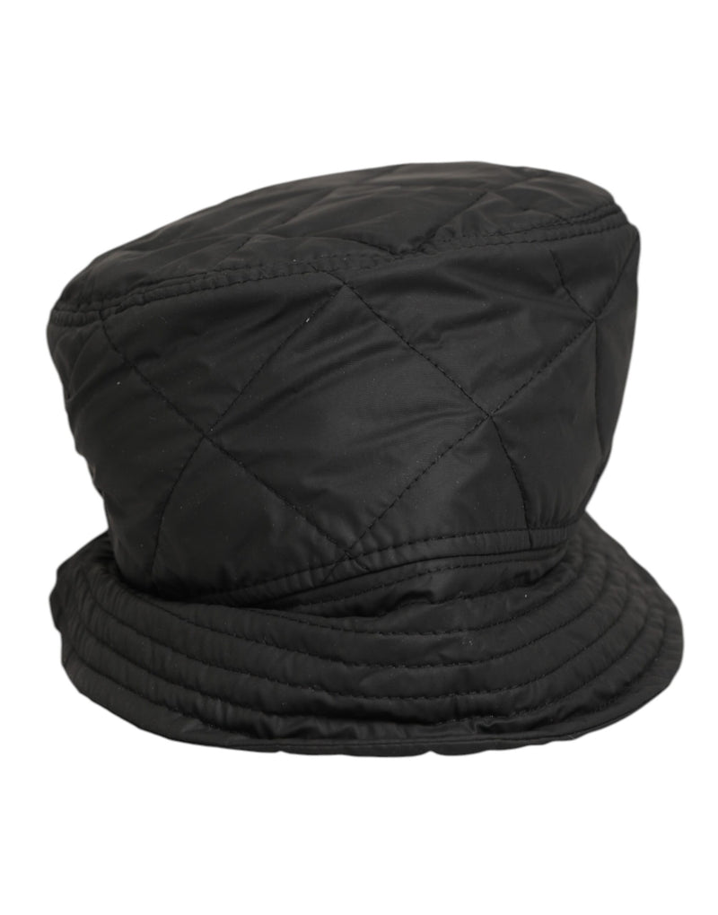 Dolce & Gabbana Zwarte Nylon Gewatteerde Bucket Heren Capello Hoed