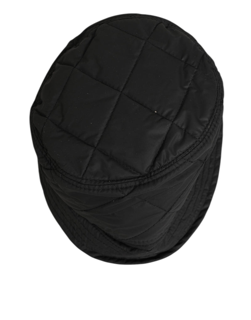 Dolce & Gabbana Zwarte Nylon Gewatteerde Bucket Heren Capello Hoed