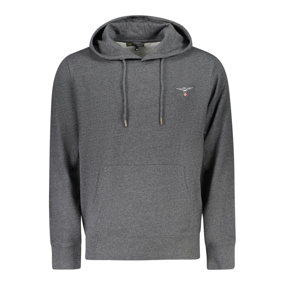Accademia Militare Gray Recycled Cotton Men's Hooded Sweatshirt