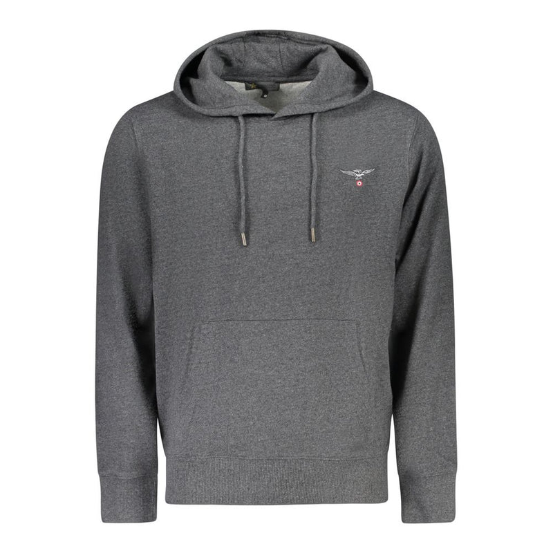 Accademia Militare Gray Recycled Cotton Men's Hooded Sweatshirt