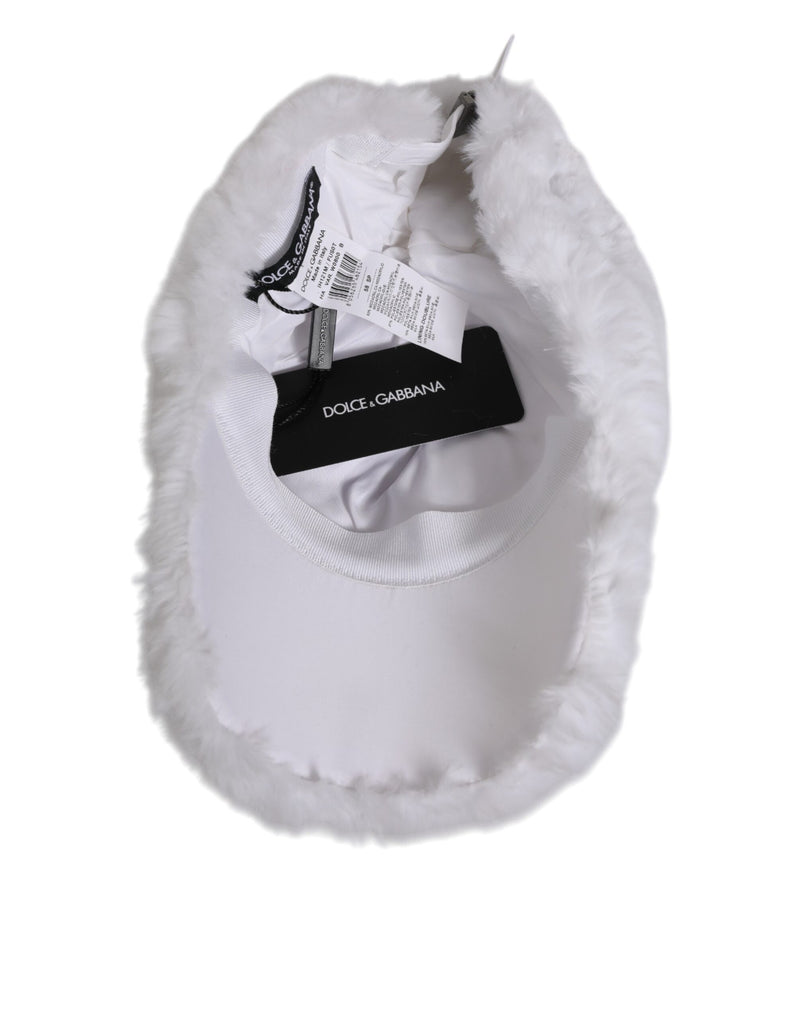 Casquette de baseball Dolce & Gabbana blanche en modacrylique pour homme, style rappeur.