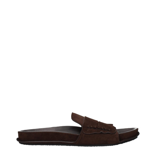 Sandales-chaussons en cuir marron de Jacquemus