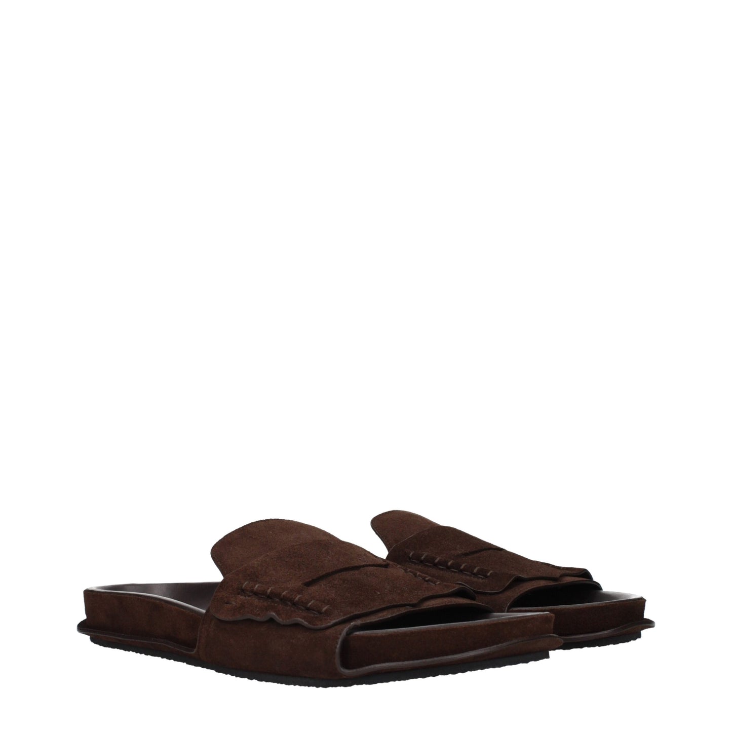 Sandales-chaussons en cuir marron de Jacquemus