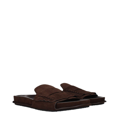 Sandales-chaussons en cuir marron de Jacquemus