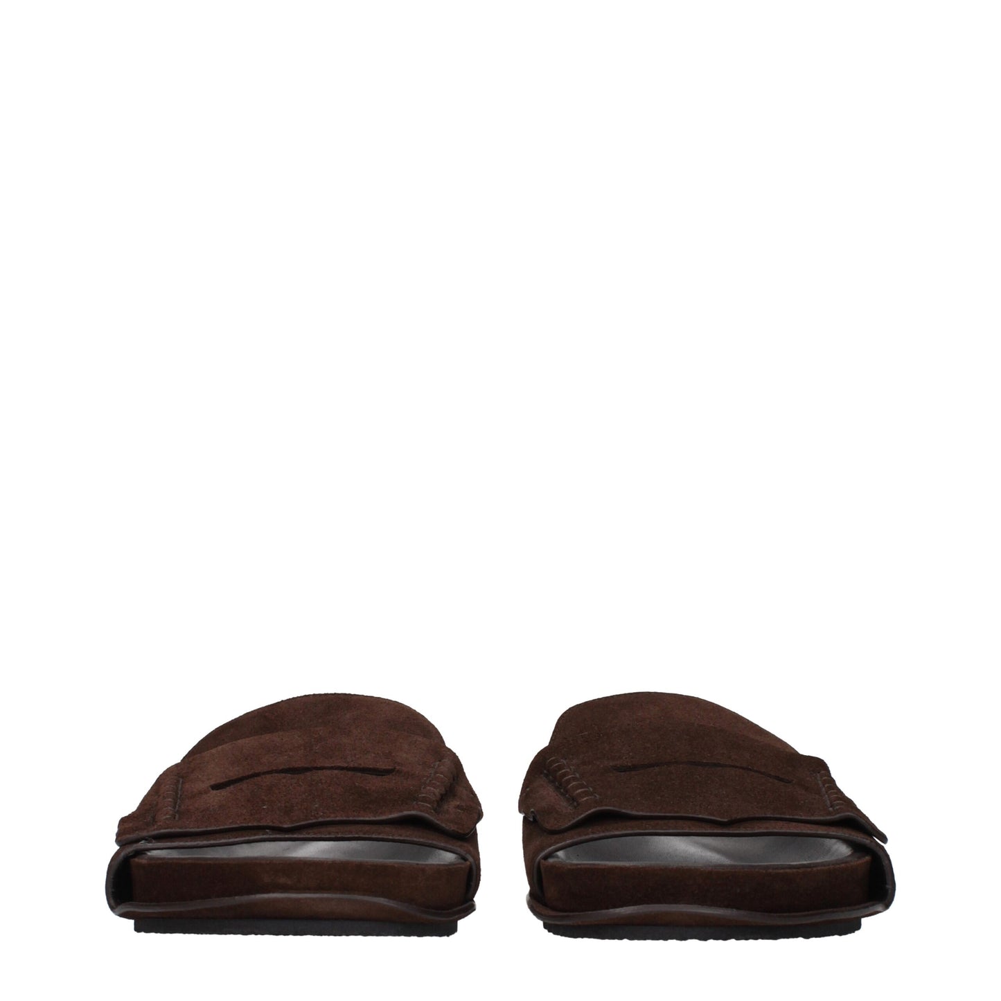 Sandales-chaussons en cuir marron de Jacquemus