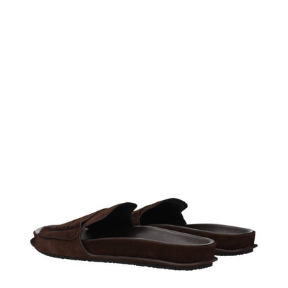 Sandales-chaussons en cuir marron de Jacquemus