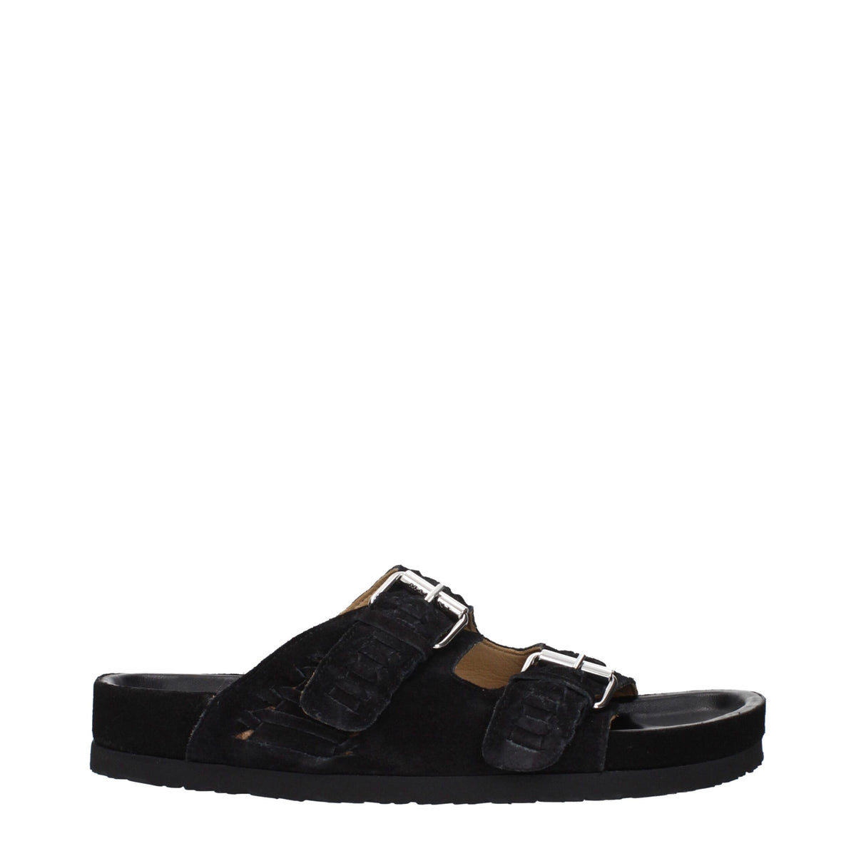 Isabel Marant Black Leather Slippers Sandals for Stylish Comfort