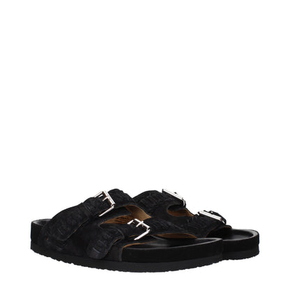 Sandales-chaussons en cuir noir Isabel Marant