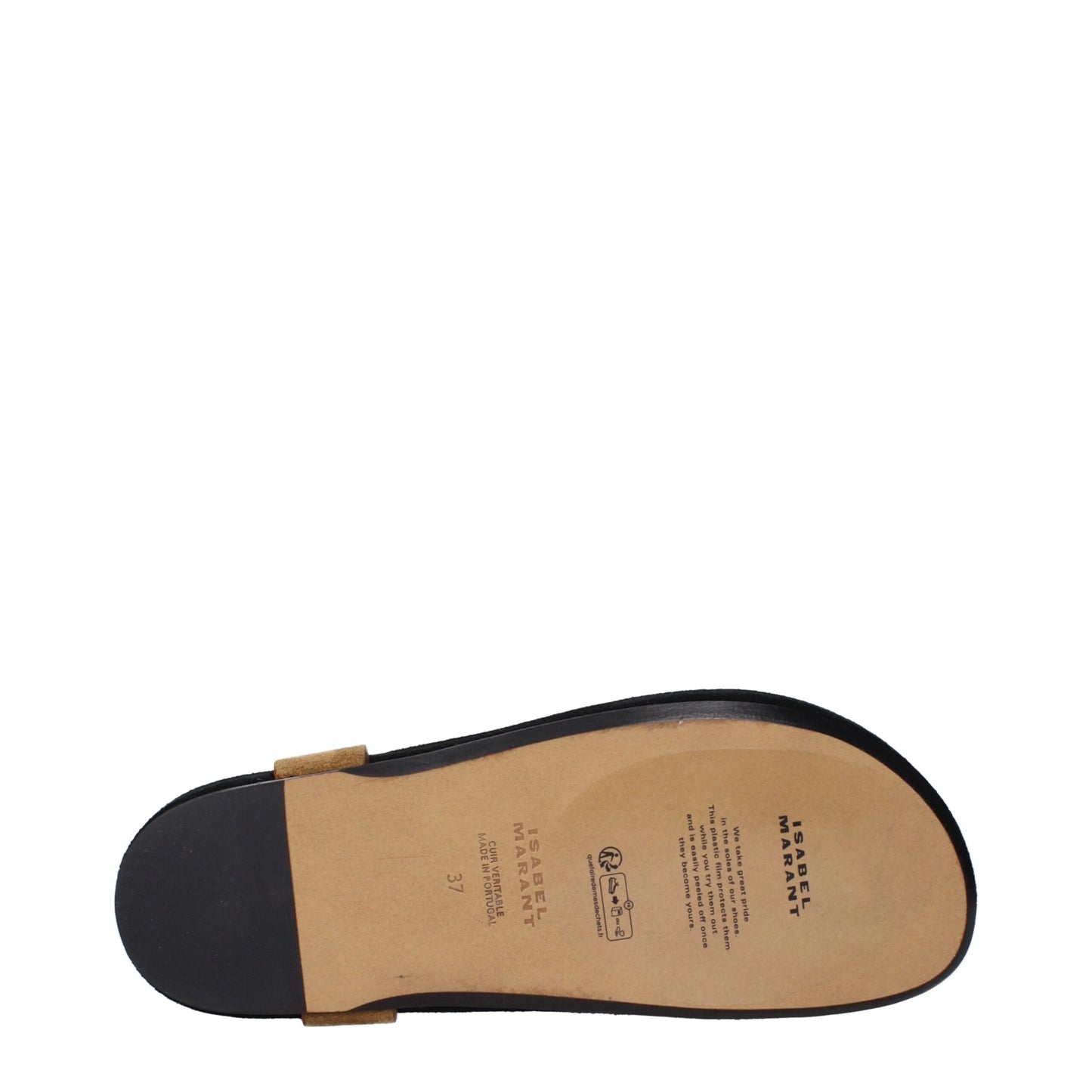 Sandales compensées en cuir beige d'Isabel Marant