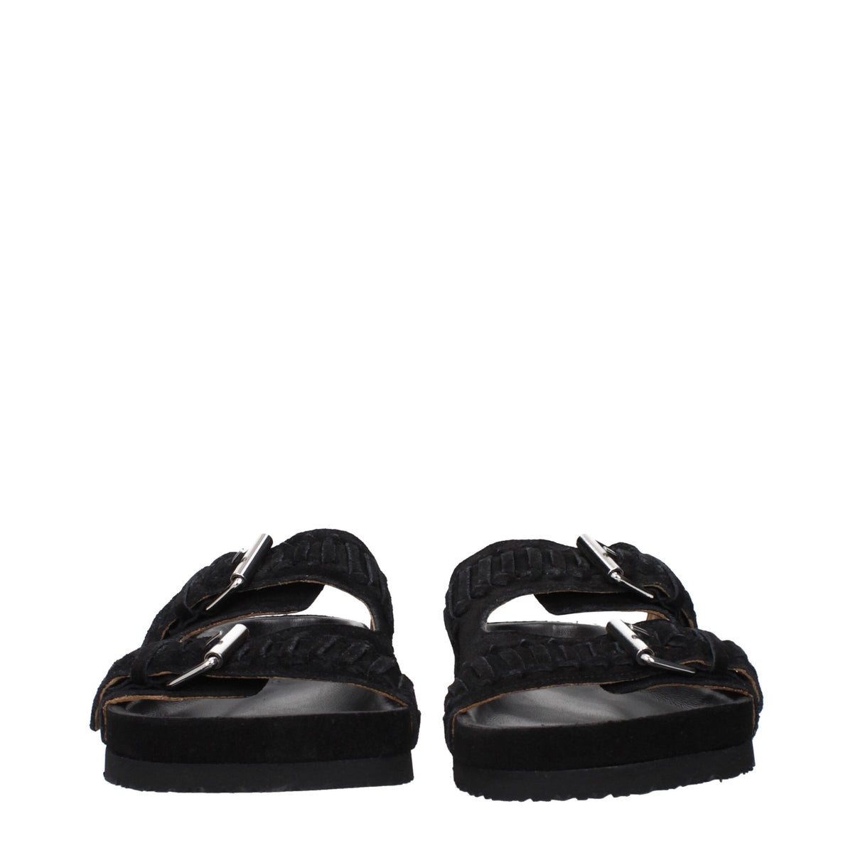 Isabel Marant Black Leather Slippers Sandals for Stylish Comfort