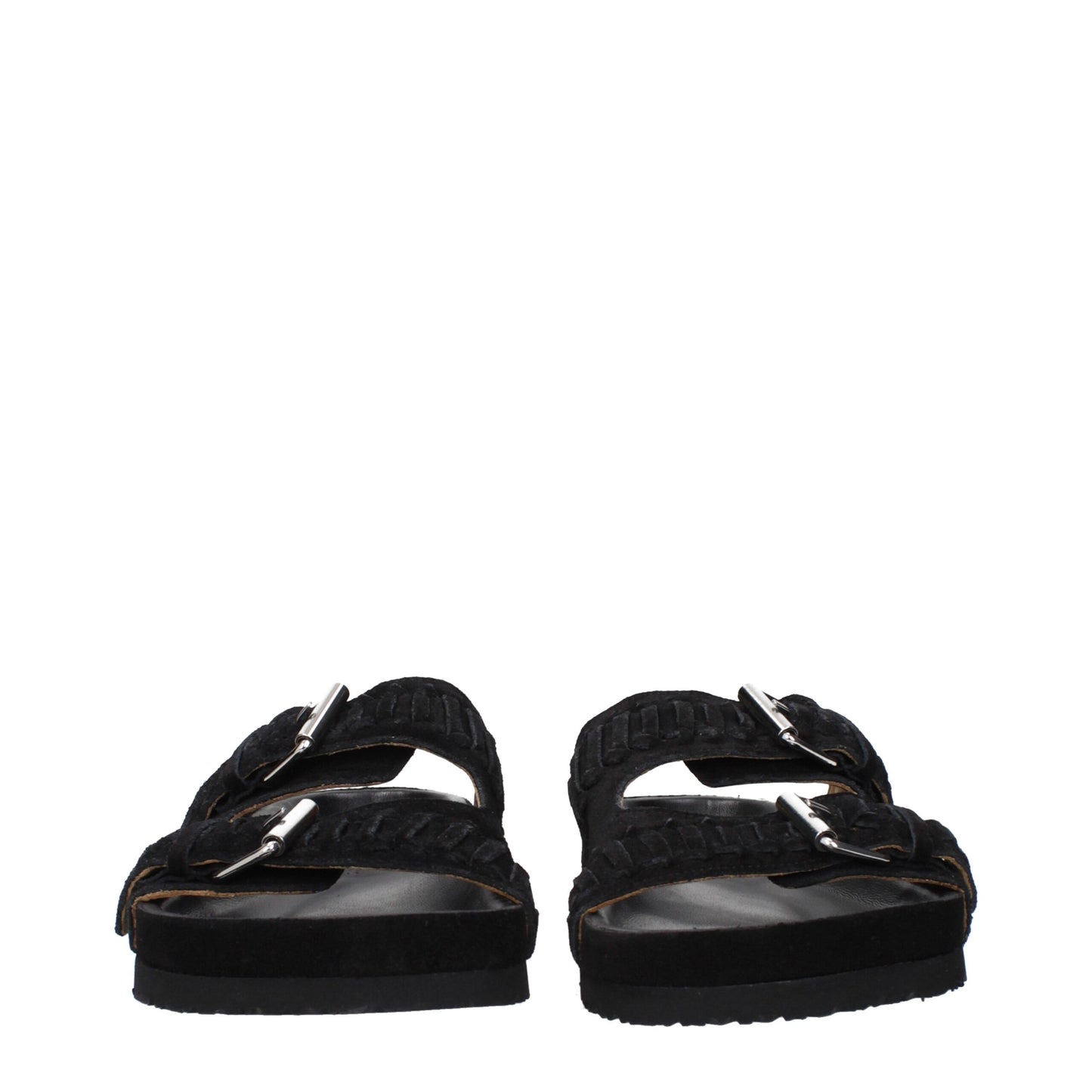Sandales-chaussons en cuir noir Isabel Marant