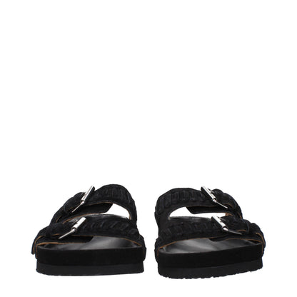 Sandales-chaussons en cuir noir Isabel Marant