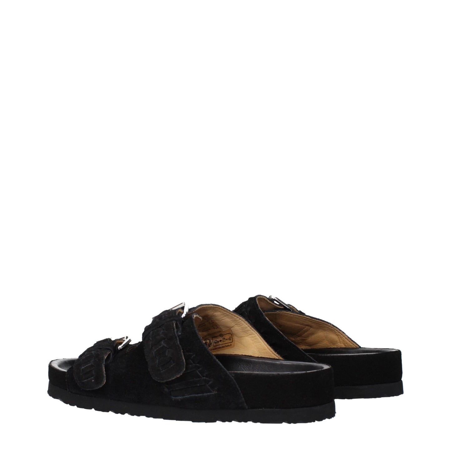 Sandales-chaussons en cuir noir Isabel Marant
