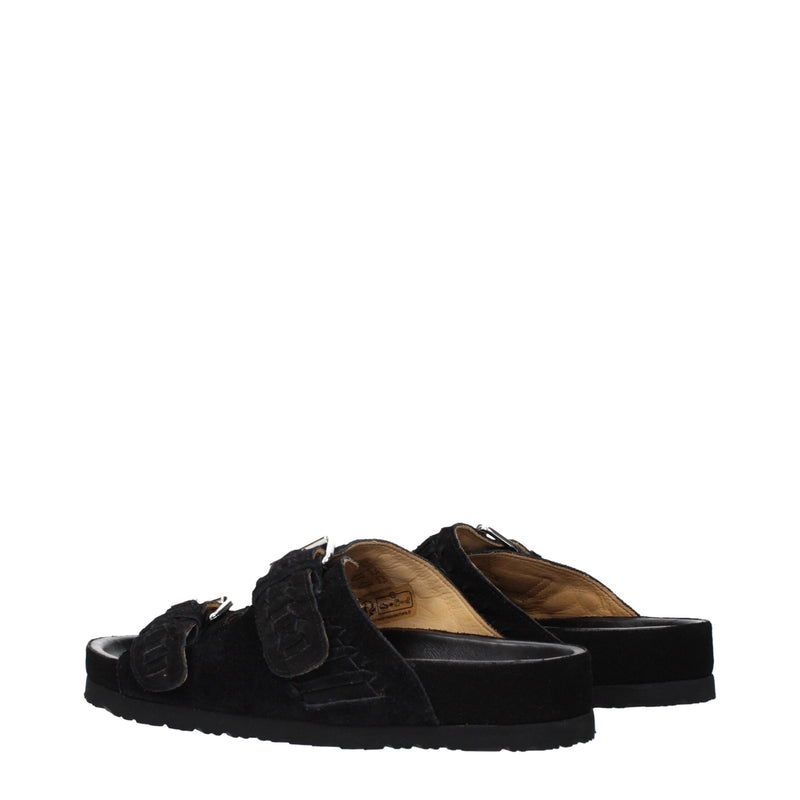 Isabel Marant Black Leather Slippers Sandals for Stylish Comfort