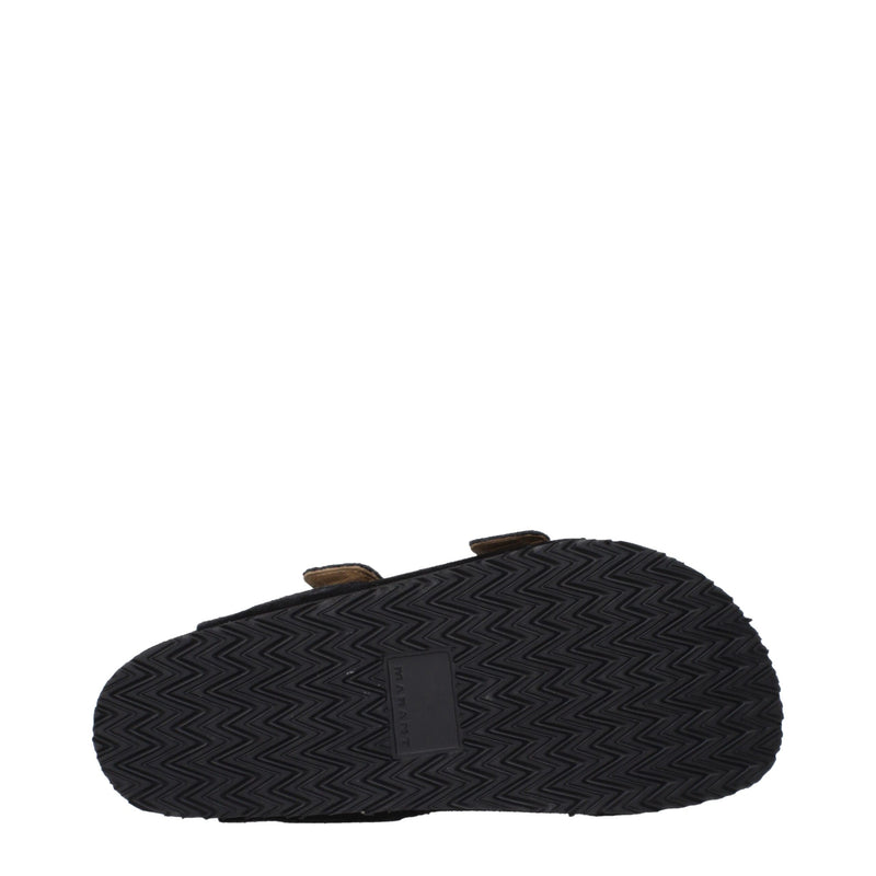 Isabel Marant Black Leather Slippers Sandals for Stylish Comfort