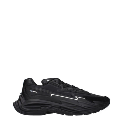 Sneakers de sport en cuir noir Balmain