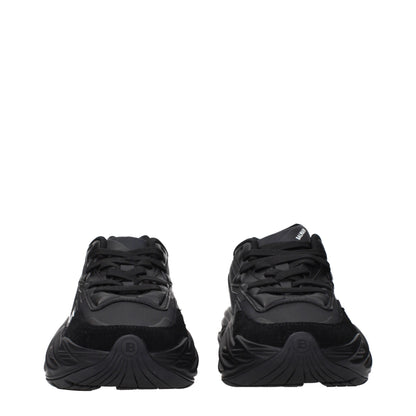 Sneakers de sport en cuir noir Balmain