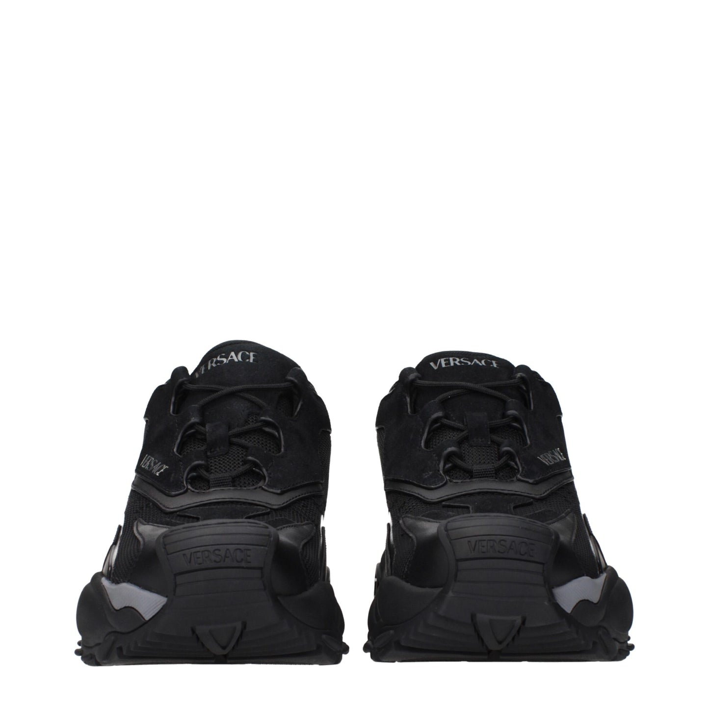 Sneakers de sport en tissu noir Versace
