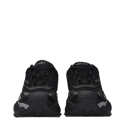 Sneakers de sport en tissu noir Versace