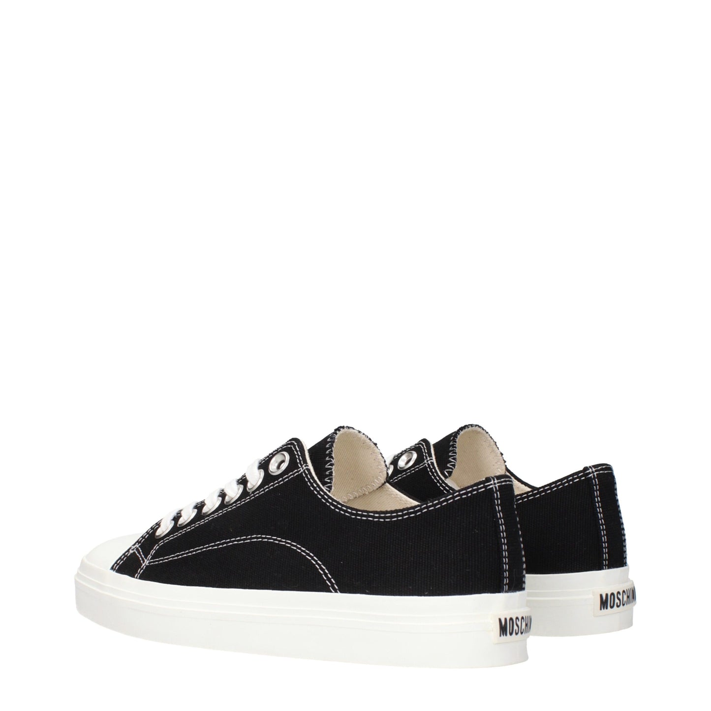 Baskets basses en tissu noir Moschino