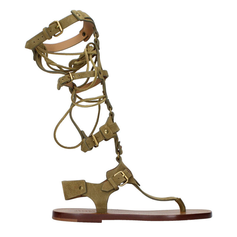 Isabel Marant Gray Leather Flip-Flop Sandals for Women