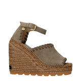Stella McCartney Green Leather Wedges Sandals - Sustainable Luxury