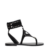 Isabel Marant Black Leather Flip-Flop Sandals - Stylish Comfort