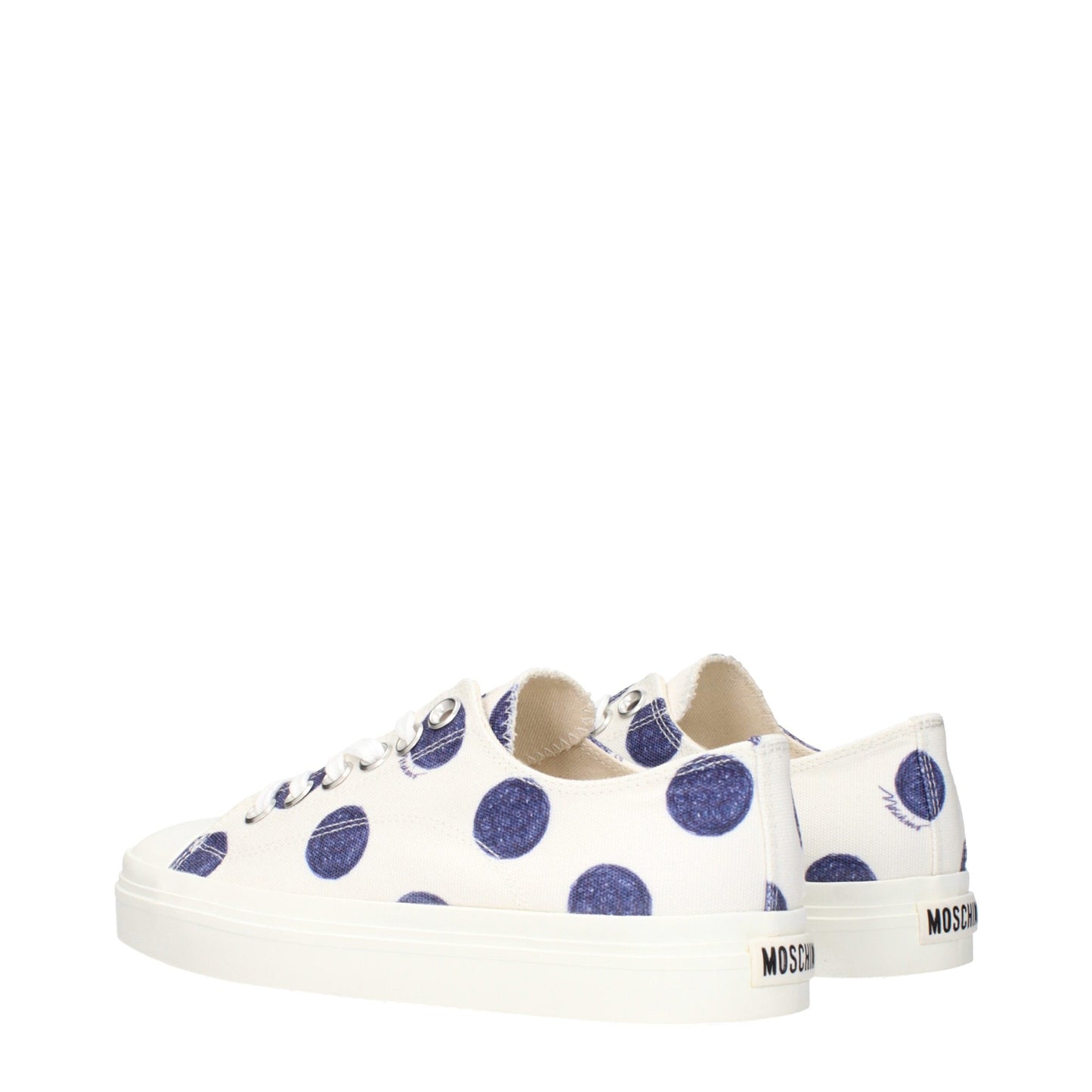 Baskets basses en tissu blanc Moschino