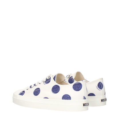 Baskets basses en tissu blanc Moschino