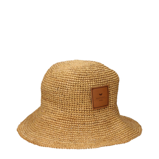 Chapeaux-poubelles en raffia beige de Max Mara