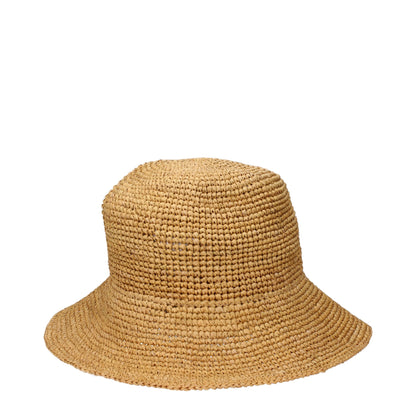 Chapeaux-poubelles en raffia beige de Max Mara