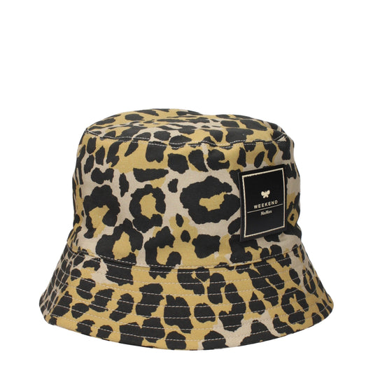 Chapeaux de paille beige en coton de Max Mara