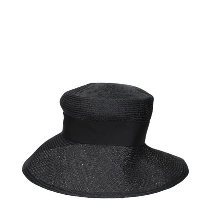Chapeaux de soleil en fibres noires Max Mara