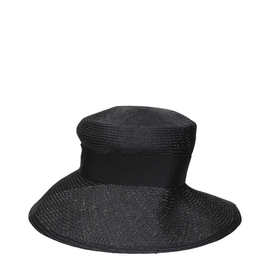 Chapeaux de soleil en fibres noires Max Mara
