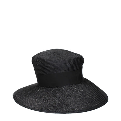 Chapeaux de soleil en fibres noires Max Mara