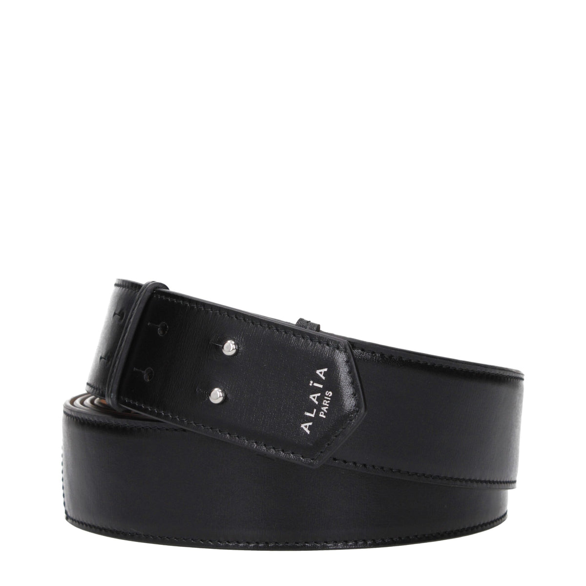 Alaïa Black Leather Regular Belt - 75 cm / 30 Inches
