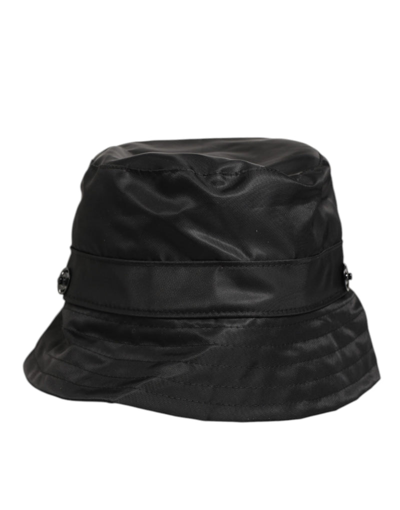 Dolce & Gabbana Zwarte PVC Brede Rand Heren Bucket Capello Hoed