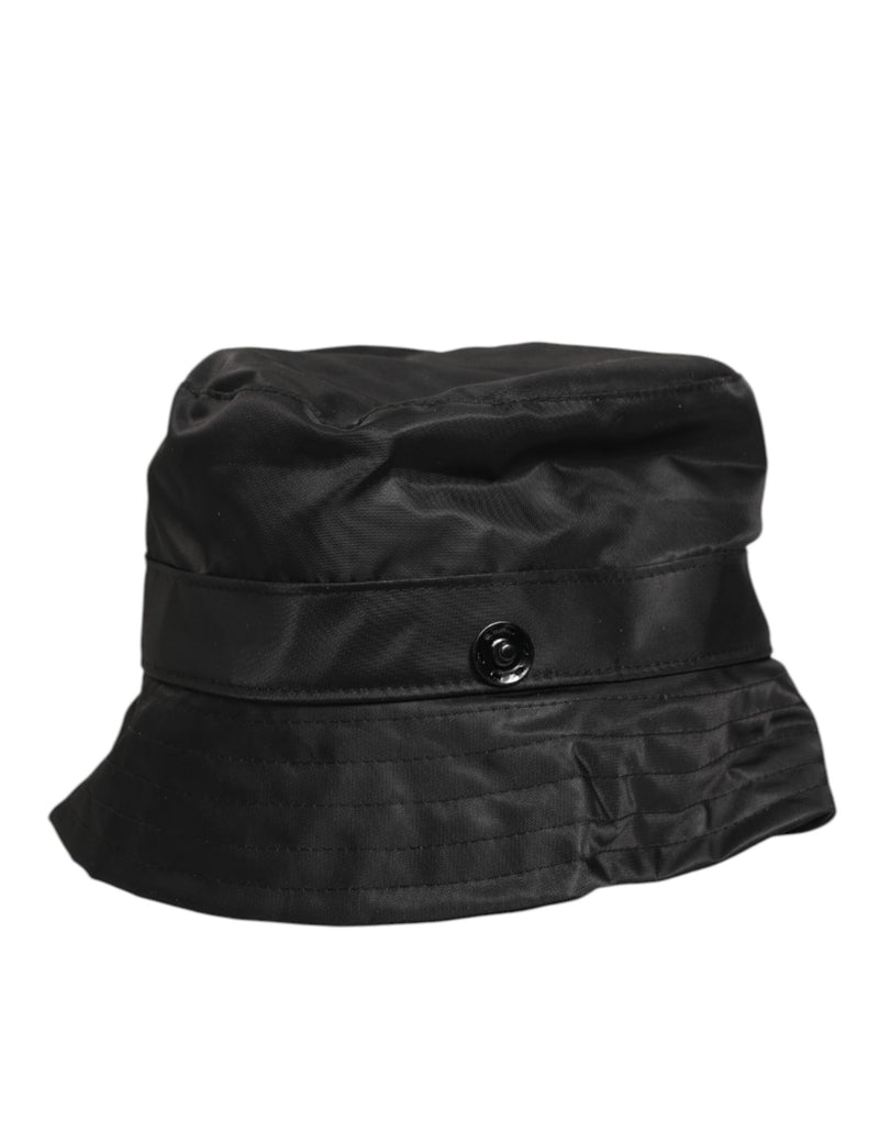 Dolce & Gabbana Zwarte PVC Brede Rand Heren Bucket Capello Hoed