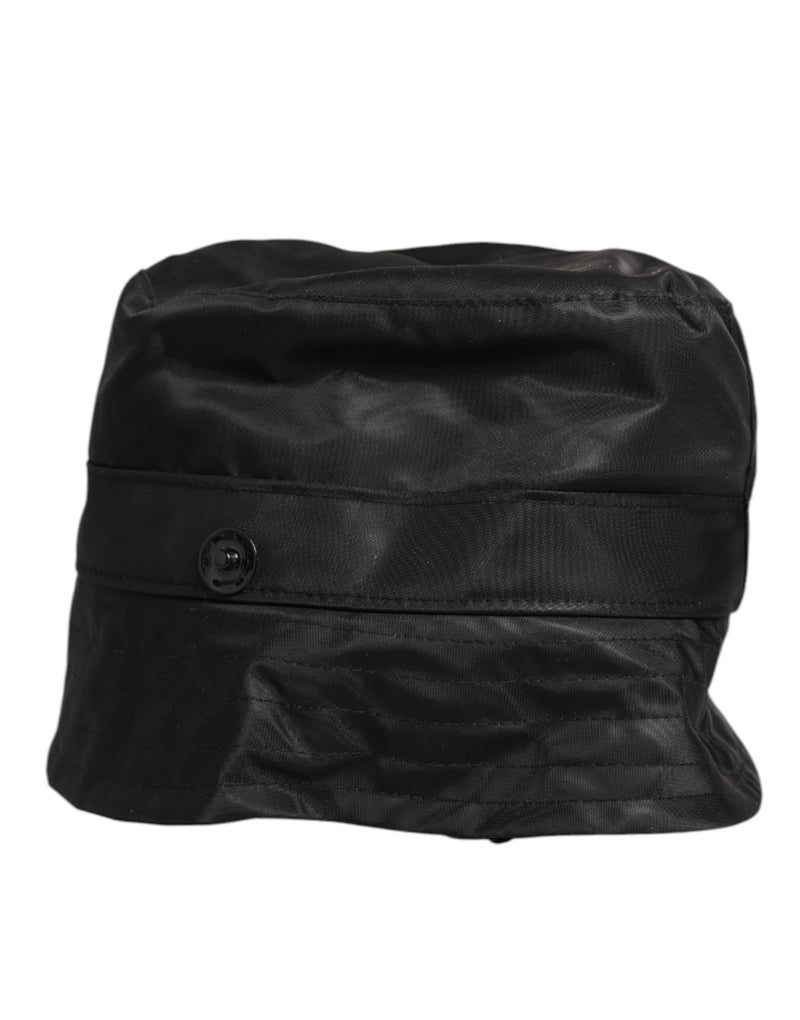 Dolce & Gabbana Zwarte PVC Brede Rand Heren Bucket Capello Hoed