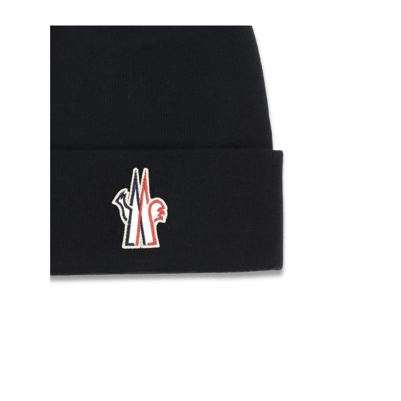 Moncler Grenoble Black Fleece Wool Beanie - Winter Essential