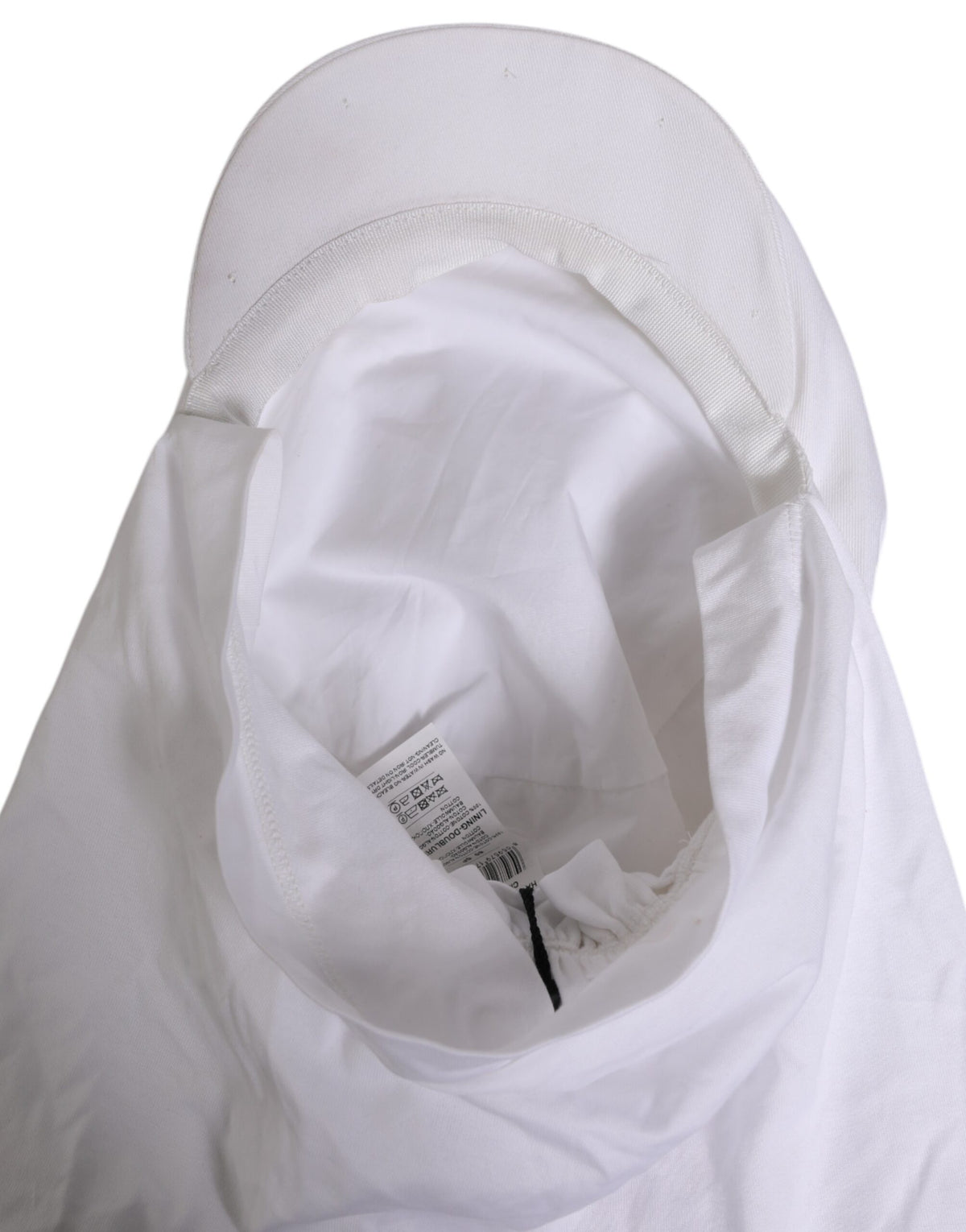Cagoule de baseball Dolce & Gabbana en coton blanc avec logo DG et plaque