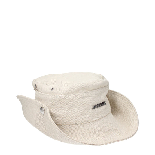 Chapeaux bob en lin beige Jacquemus