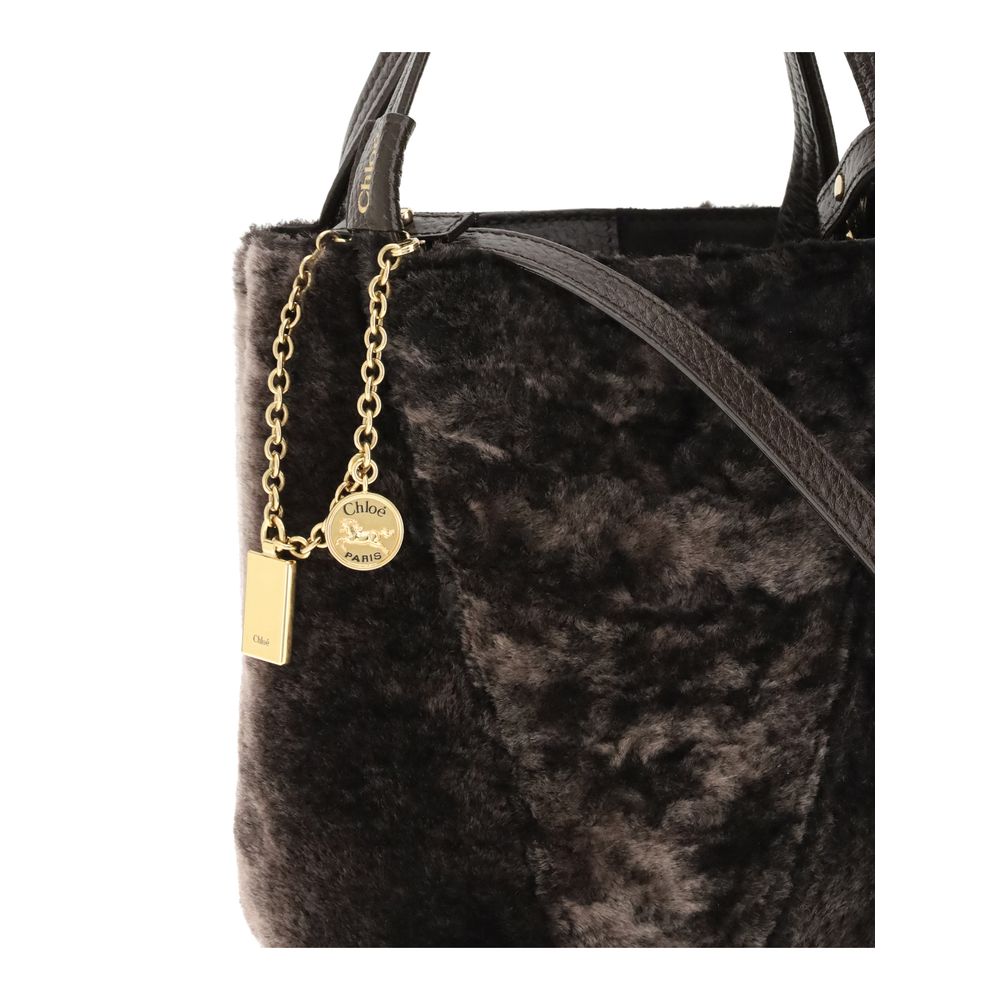 Sac Spin Tote en peau de mouton retournée Chloé, petit modèle